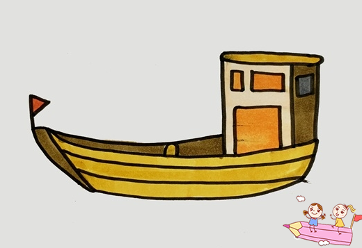 古时候的渔船怎么画