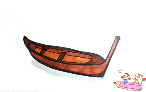 古代木船的简笔画