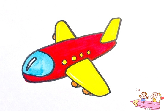 儿童画飞机的简单画法