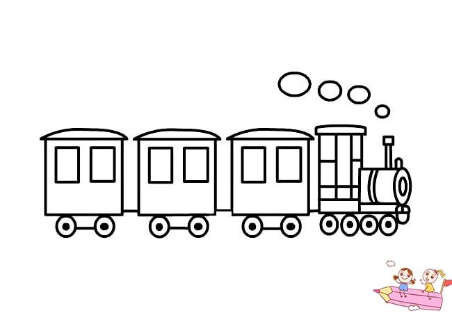 老式蒸汽火车画法