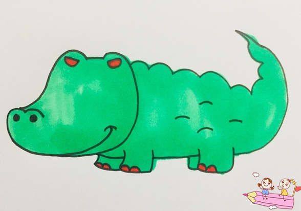卡通鳄鱼怎么画简单画法