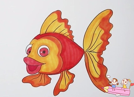 一只可爱的小金鱼怎么画