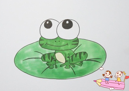 荷叶上的小青蛙简笔画