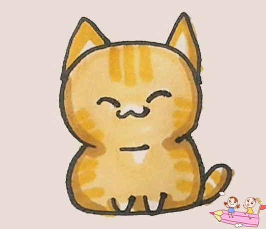 一只小黄猫简笔画