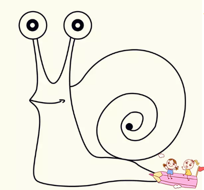 最简单蜗牛简笔画