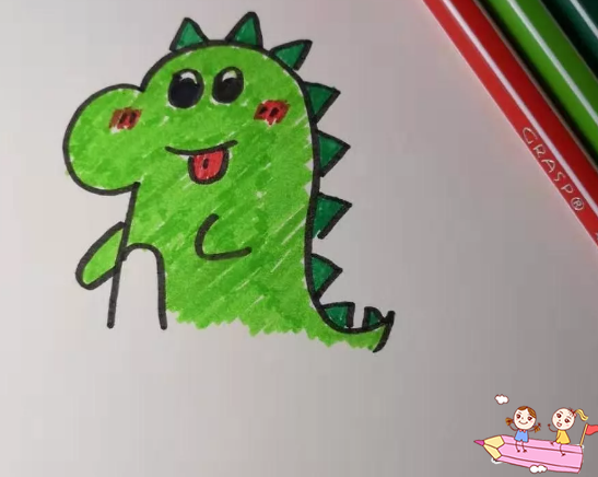 网红小恐龙怎么画