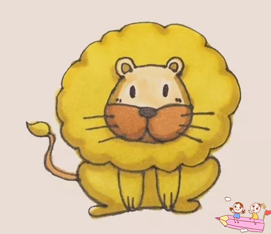 儿童画狮子简易图