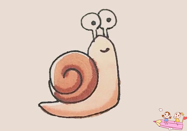 画蜗牛最简单的画法