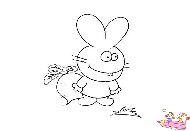 小白兔的情景怎么画