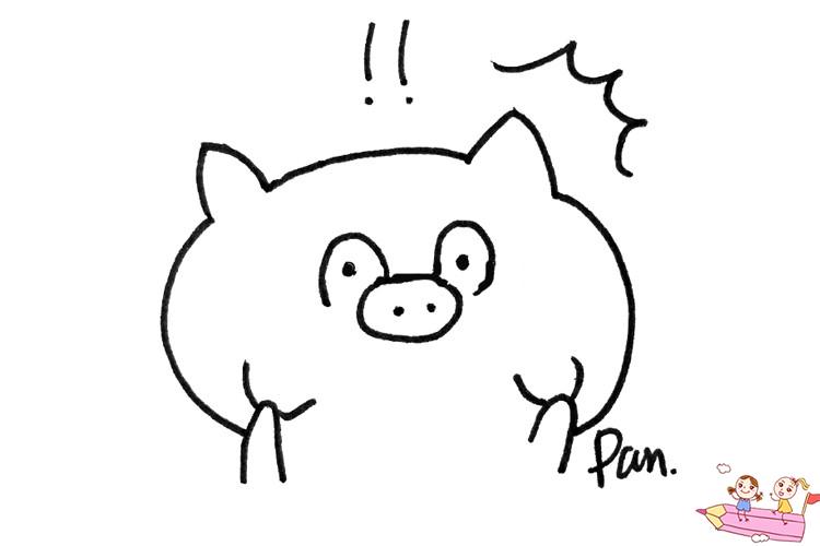 各种小猪表情简笔画