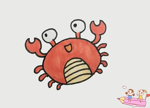 最可爱的小螃蟹怎么画