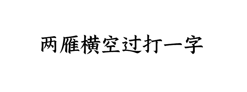 两雁横空过打一字谜语