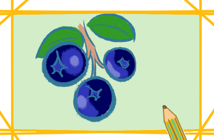 如何画小蓝莓