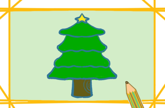 儿童圣诞树简笔图画