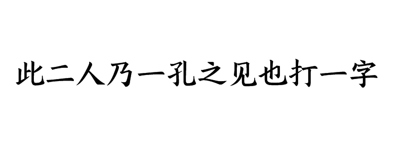 此二人乃一孔之见也打一字猜字谜是什么