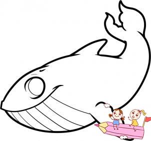 幼儿鲸鱼简笔画
