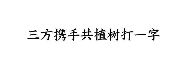 三方携手共植树打一字谜底解释