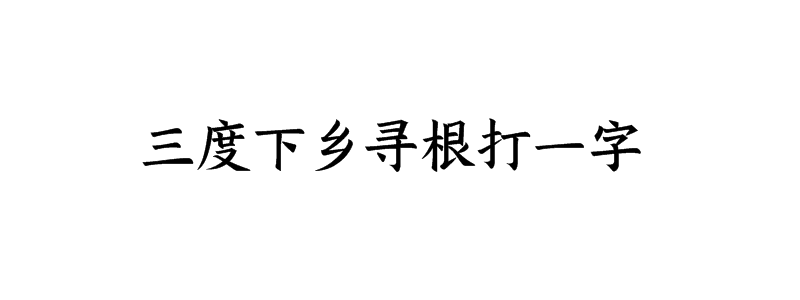 三度下乡寻根打一字谜底解释