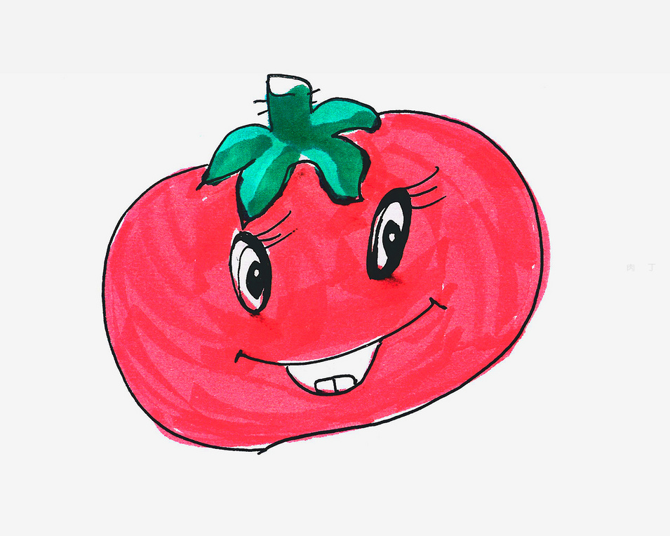 卡通西红柿简笔画怎么画