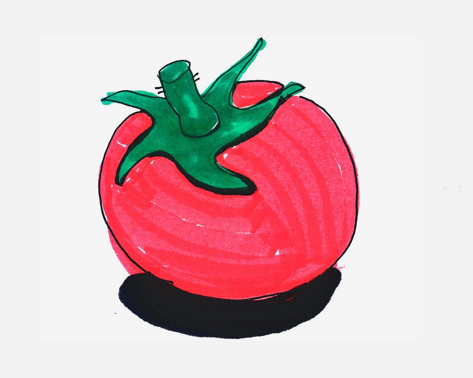简笔西红柿的画法
