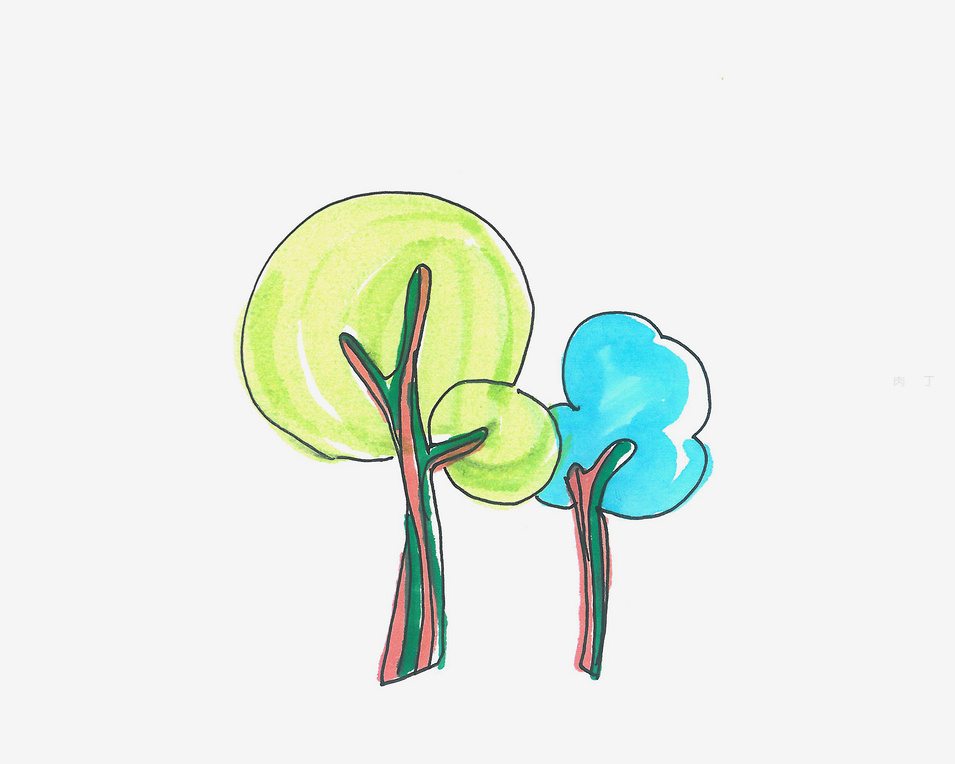 树木形象简笔画带颜色