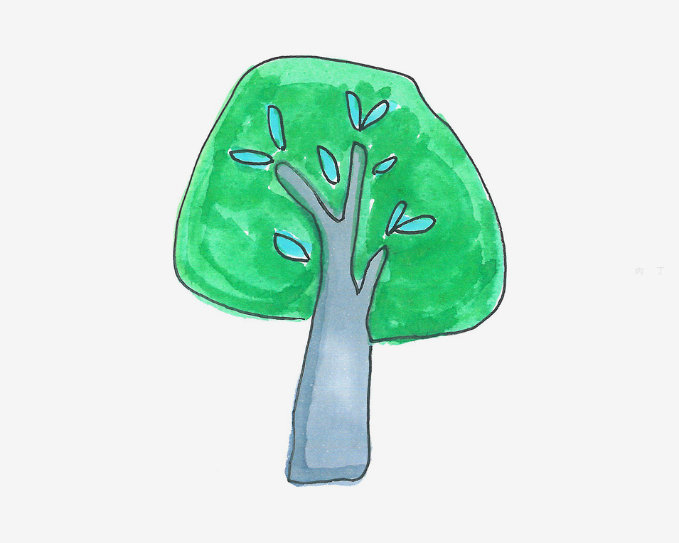 如何画一棵简单的大树的步骤