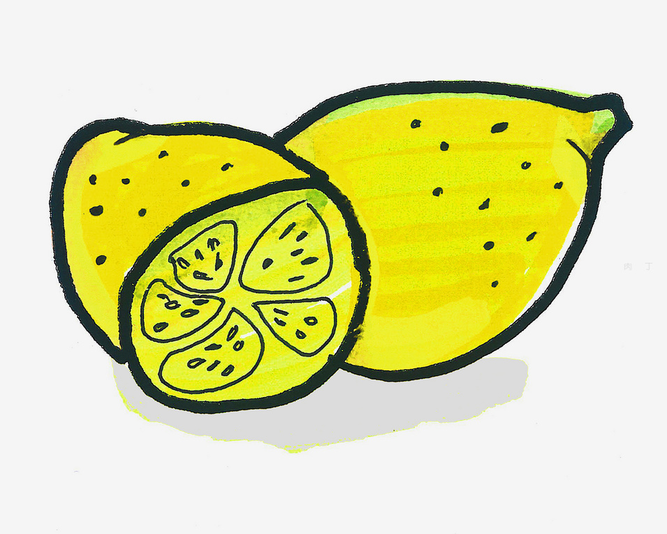 可爱简笔画柠檬的画法图解教程