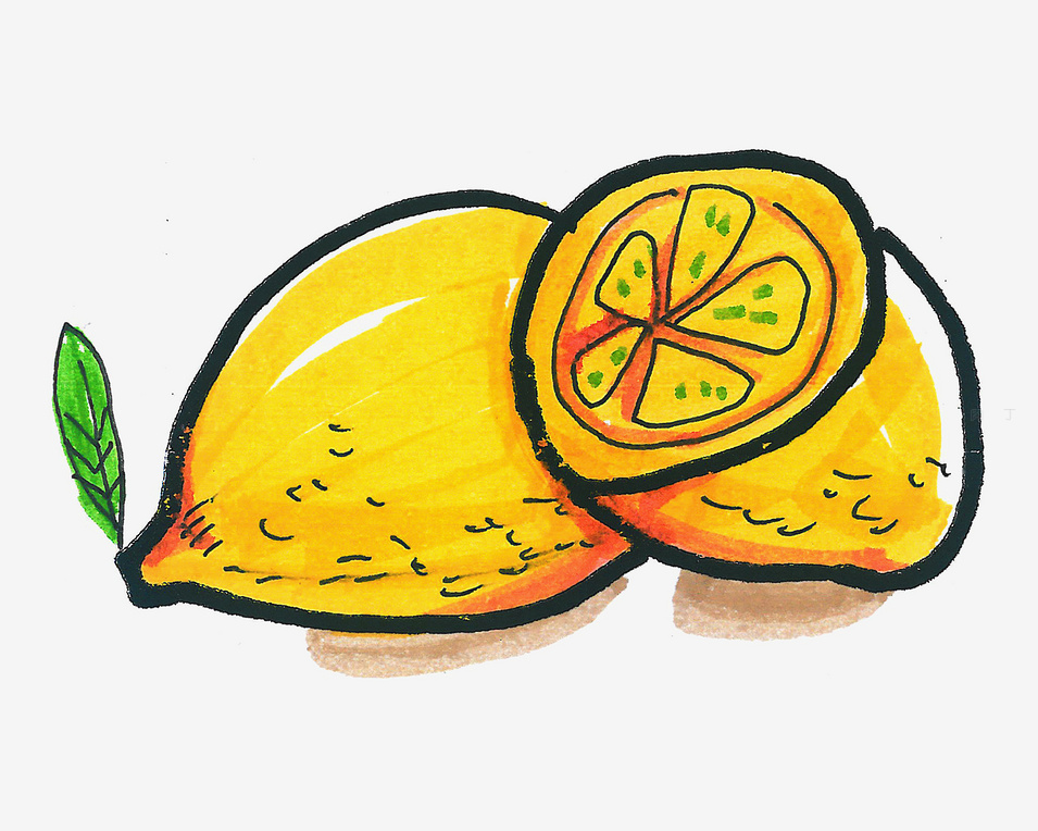 可爱简笔画柠檬的画法步骤