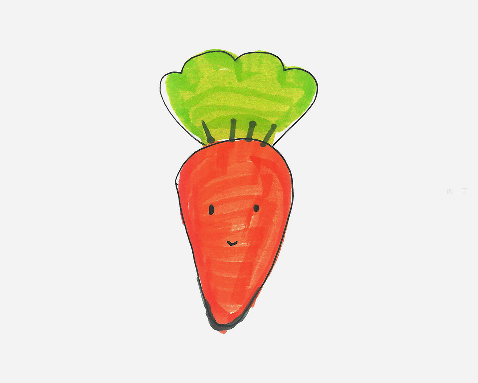 4岁可爱胡萝卜怎么画最简单