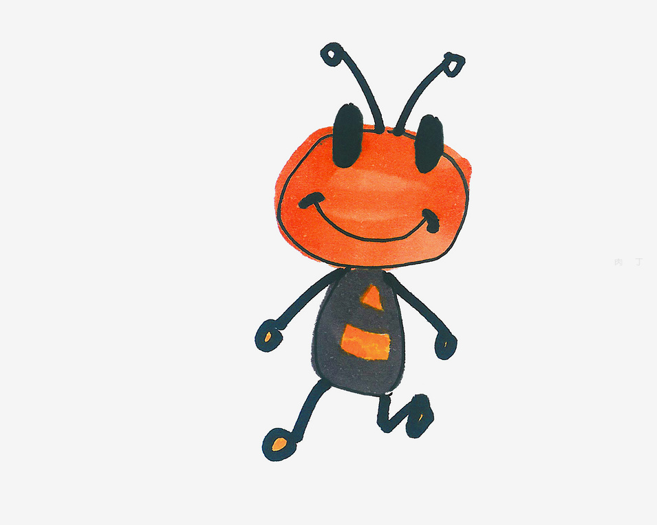 儿童画蚂蚁最简单画法
