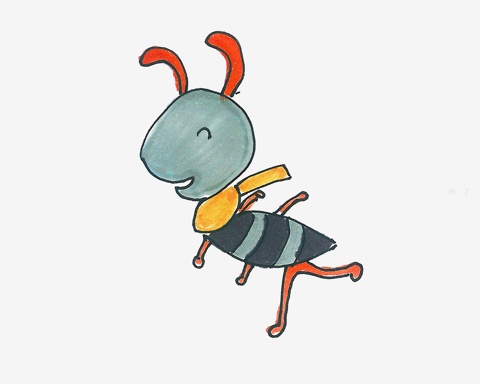 跳舞的小蚂蚁简笔画