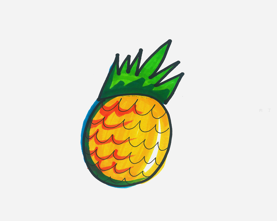 菠萝怎么画最简单的方法