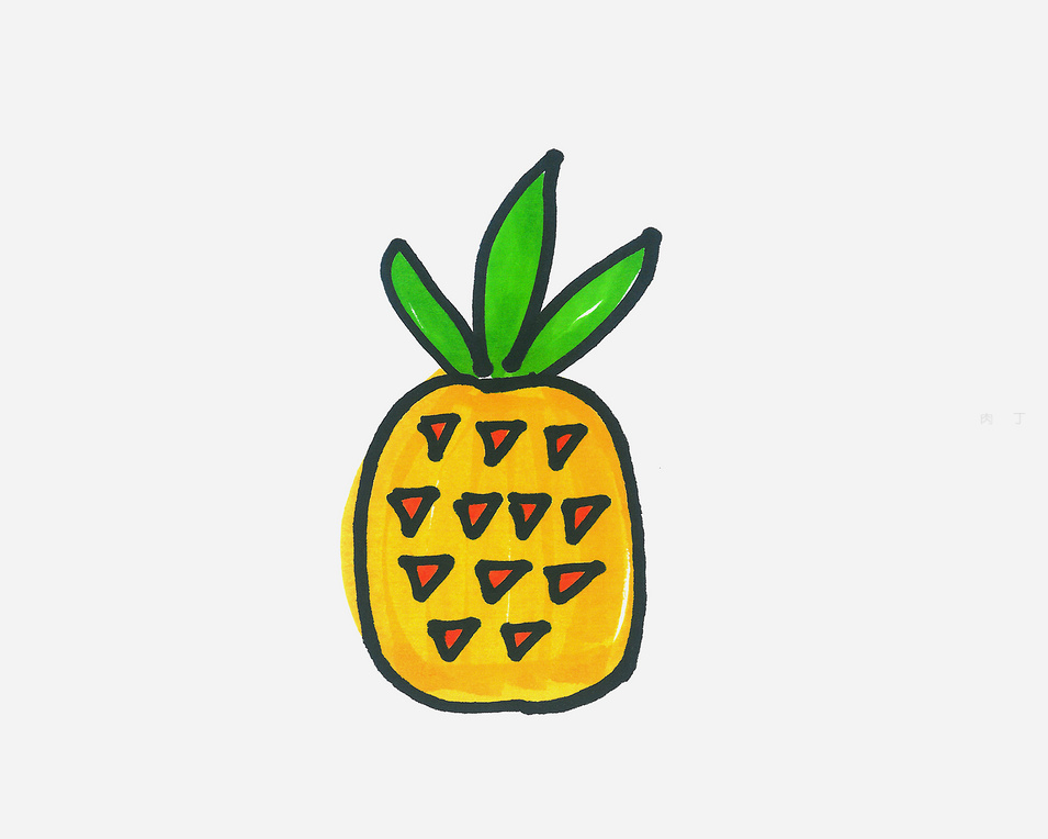 菠萝简笔画图片 画法步骤
