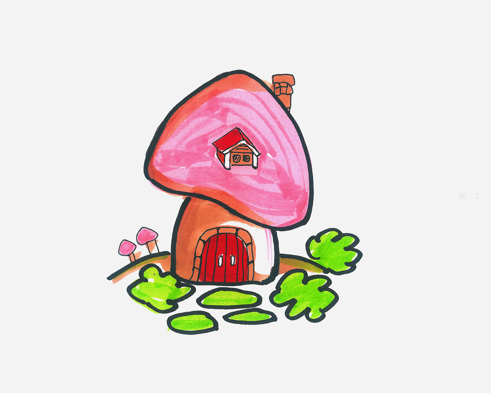 可爱蘑菇屋简笔画