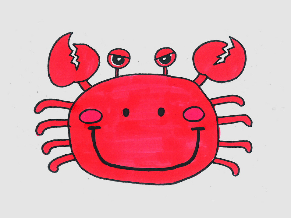 小螃蟹的画法简单