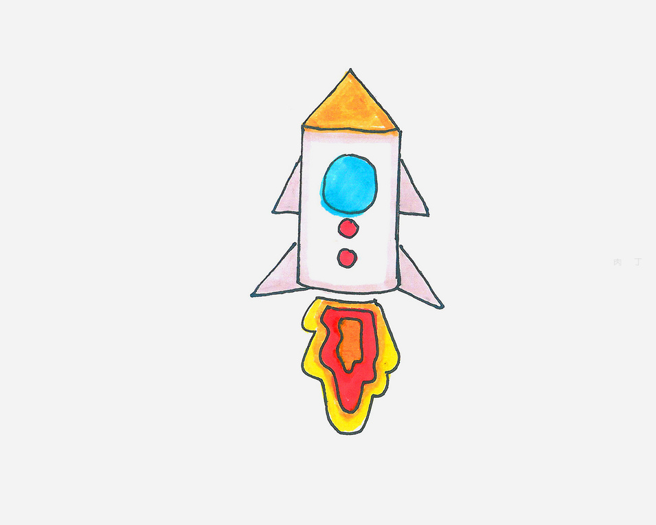 火箭画带涂颜色