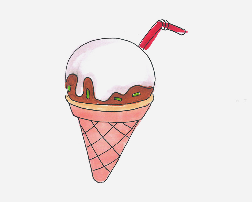 很难的冰淇淋怎么画