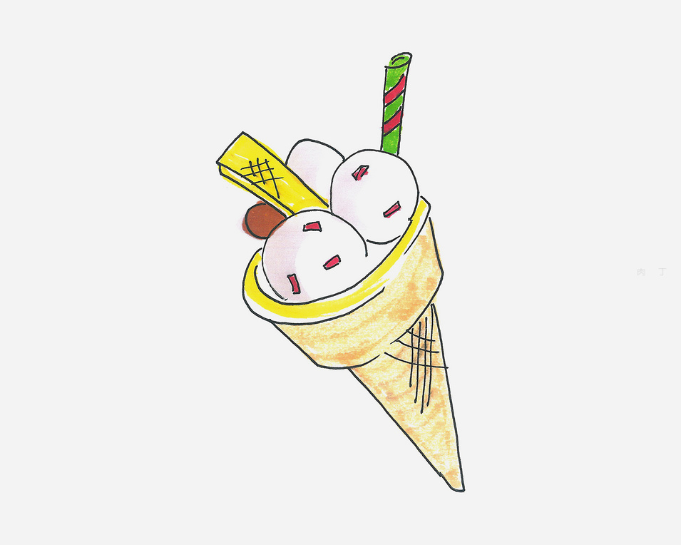 冰淇淋画画简单又漂亮