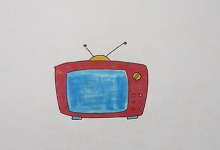 古老电视机简笔画怎么画