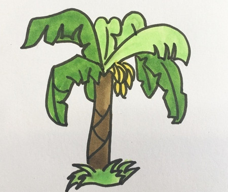 香蕉树的画法儿童简笔画