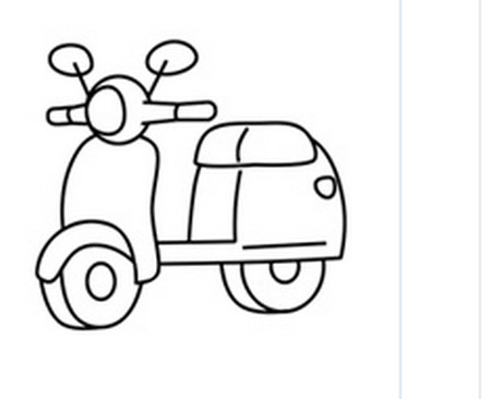 儿童简笔画摩托车的画法