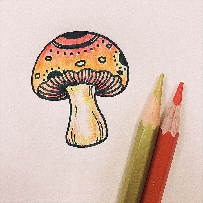 小蘑菇的简笔画好看又简单