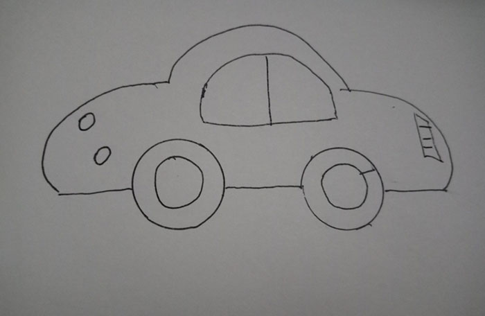 超简单的小轿车怎么画