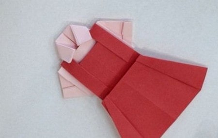 手工折纸连衣裙的做法过程