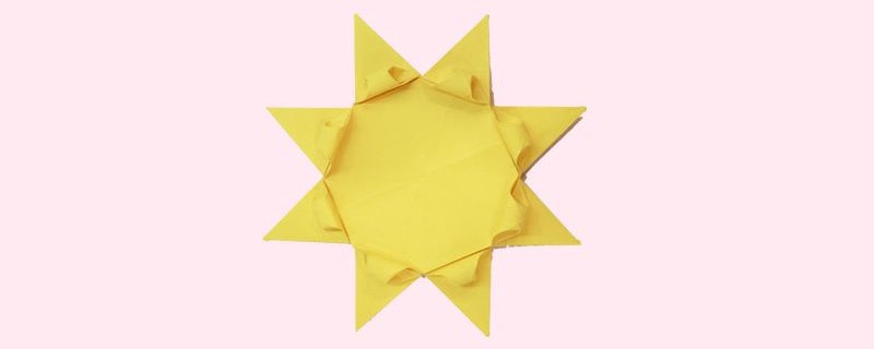简单的手工折纸花朵 太阳花的折法