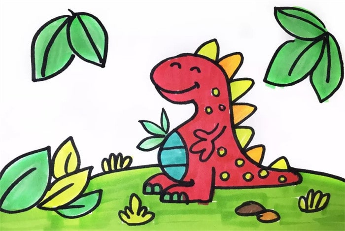 儿童简笔画画恐龙怎么画