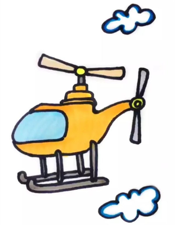 简笔画直升飞机的画法步骤