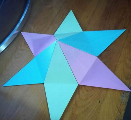 六角星折纸的折法图解