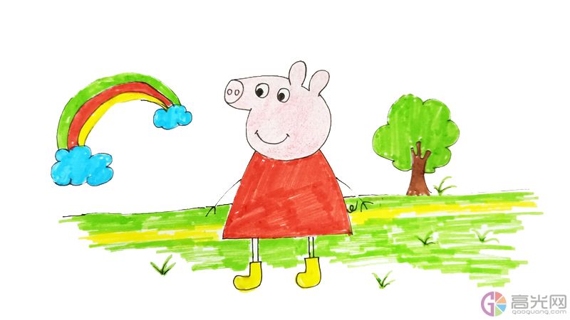 小猪佩奇的简单画法简笔画步骤图