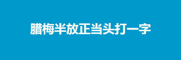 腊梅半放正当头打一字谜底是什么字